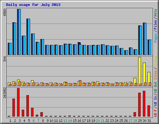 Daily usage for July 2013
