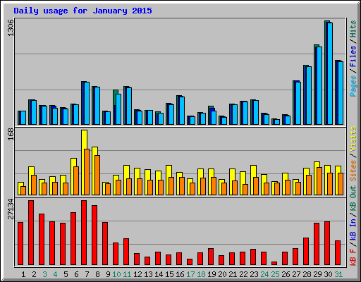 Daily usage for January 2015