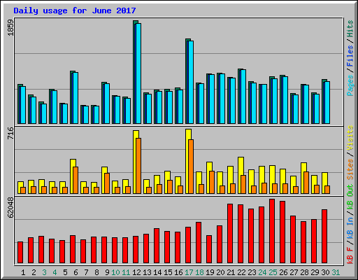 Daily usage for June 2017