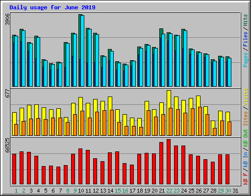 Daily usage for June 2019