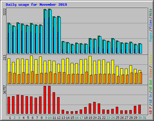 Daily usage for November 2019