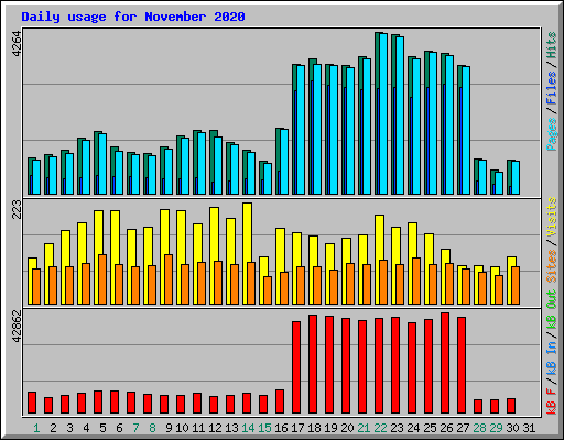 Daily usage for November 2020