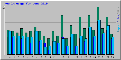 Hourly usage for June 2010