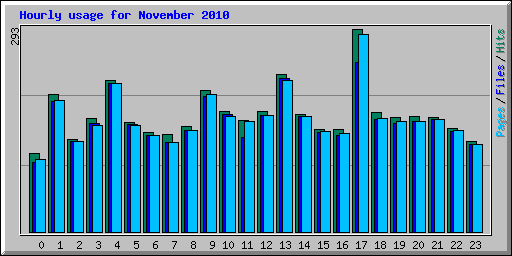 Hourly usage for November 2010