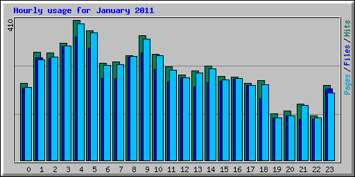 Hourly usage for January 2011