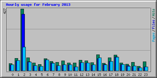 Hourly usage for February 2013