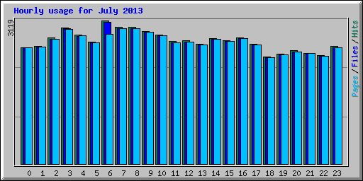 Hourly usage for July 2013