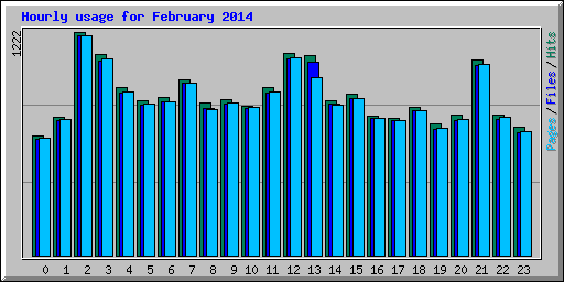 Hourly usage for February 2014