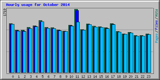 Hourly usage for October 2014