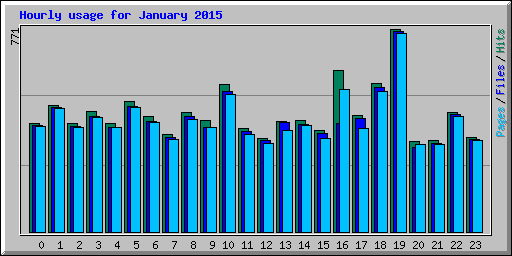 Hourly usage for January 2015