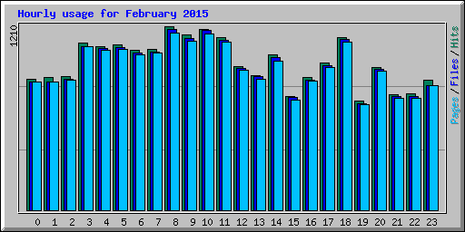 Hourly usage for February 2015