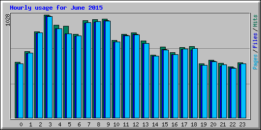 Hourly usage for June 2015