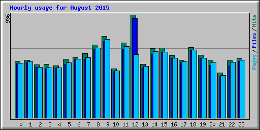 Hourly usage for August 2015