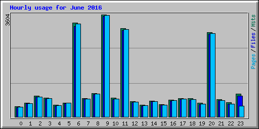 Hourly usage for June 2016