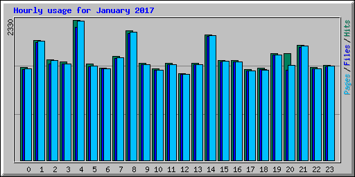 Hourly usage for January 2017