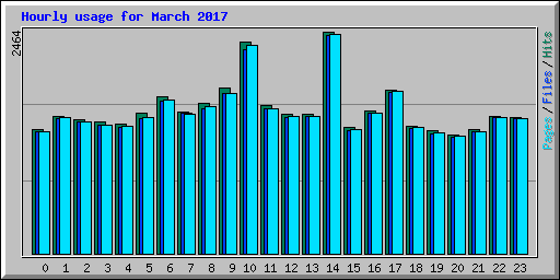 Hourly usage for March 2017
