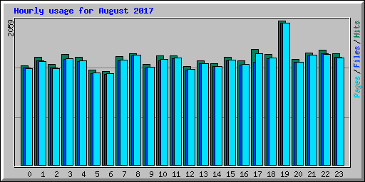Hourly usage for August 2017