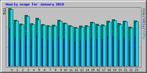 Hourly usage for January 2018