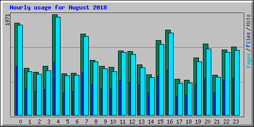 Hourly usage for August 2018