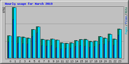 Hourly usage for March 2019