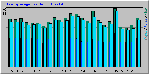 Hourly usage for August 2019