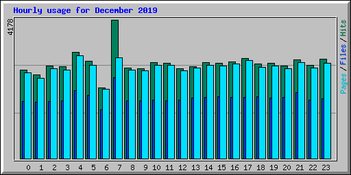Hourly usage for December 2019