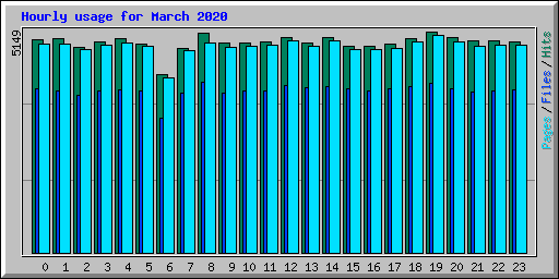 Hourly usage for March 2020