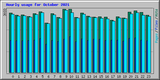 Hourly usage for October 2021
